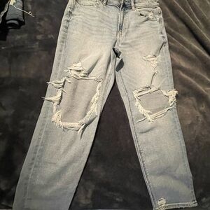 American Eagle Outfitters Light Blue Distressed Boyfriend Jeans